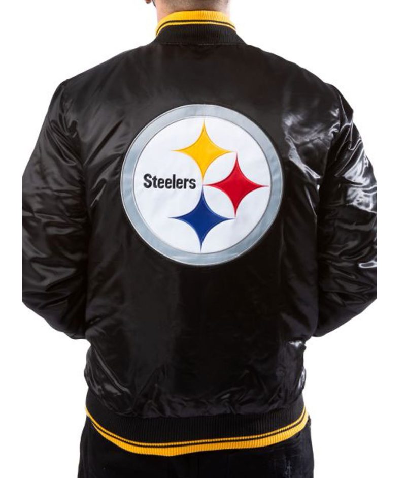 Pittsburgh Steelers Black Starter Jacket back side