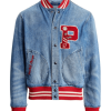 Front view of Polo Ralph Lauren Denim Letterman Jacket