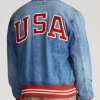 Back view of Polo Ralph Lauren Denim Letterman Jacket
