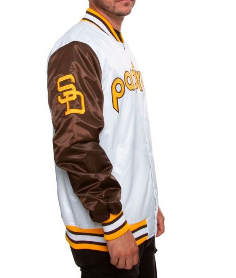 Men’s San Diego Padres Brown and White Jacket right hand