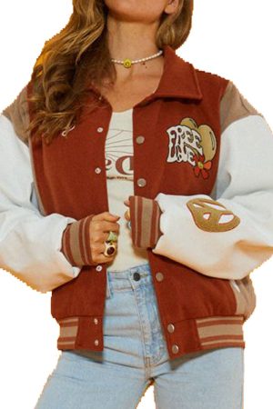 The Free Love Curly Varsity Jacket for women