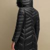 Back view of Puffer Walker Black Coat