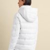 Back view of Quilted Puffer White Jacket