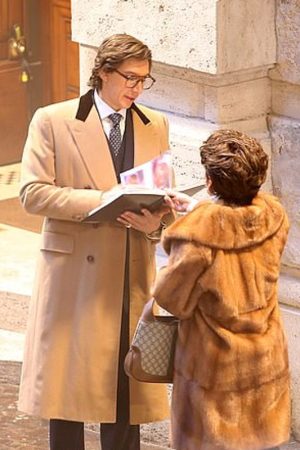 House Of Gucci Adam Driver Light Long Coat