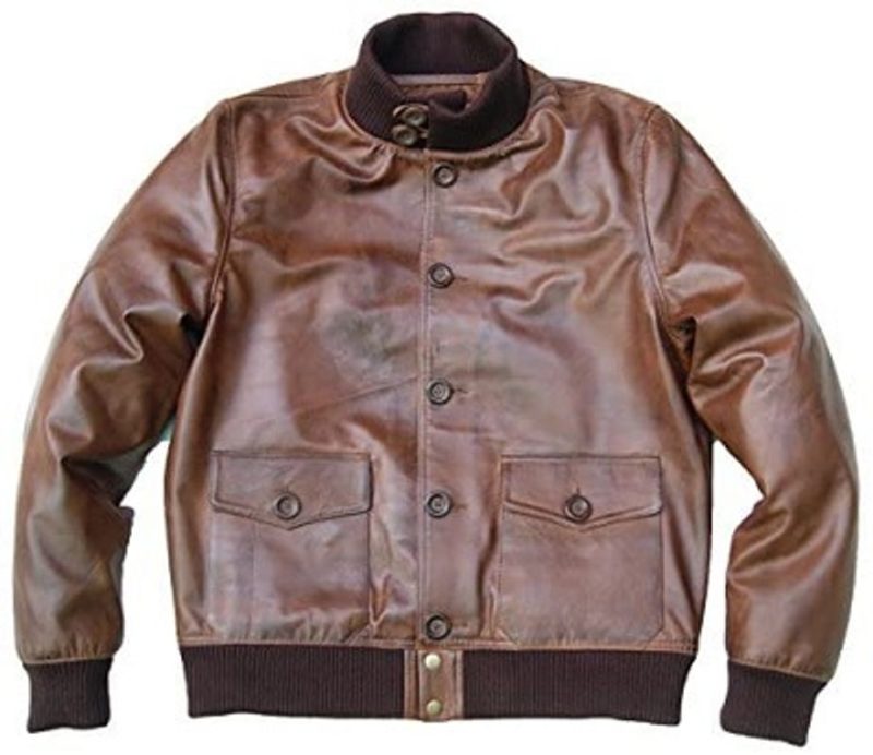 A-1 Brown Leather Bomber Jacket