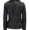 Asymmetrical Leather Black Shearling Jacket