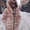 Beige Shearling Puffer Style Jacket