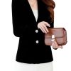 Black color Phyllis Two Button Velvet Blazer