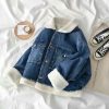 Blue Denim Jacket with Shearling Lining