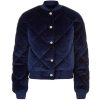 Blue Shearling Puffer Bomber Jacket