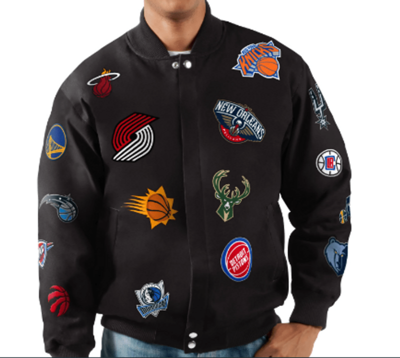 Carl Banks NBA Twill Collage Jacket black
