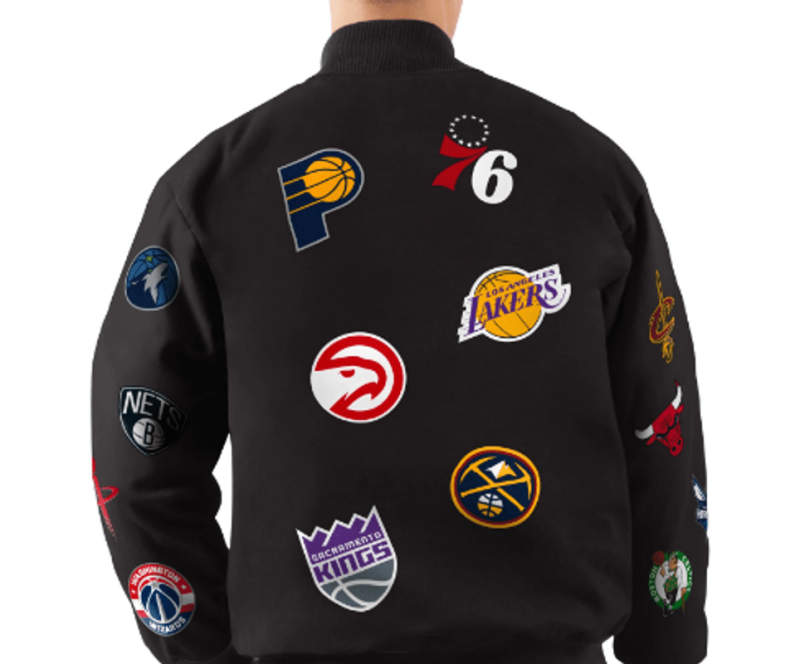 Carl Banks NBA Twill Collage black bomber Jacket