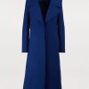 Dark Blue Woolen Long Coat