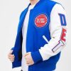 Detroit Pistons Royal Blue and White Varsity Jacket