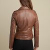 Back view of Biker Brown Leather Jacket