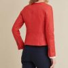 Back view of Side Stitching With Red Leather Jacket
