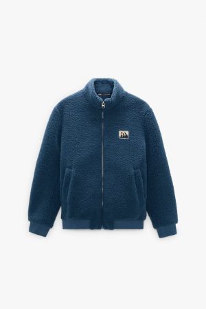 Faux Shearling Blue Jacket