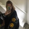 Furry Smiley Patchwork Jacket
