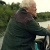 Back view of His Dark Materials James Cosmo Green Coat