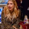 Emma Roberts Leopard Print Coat