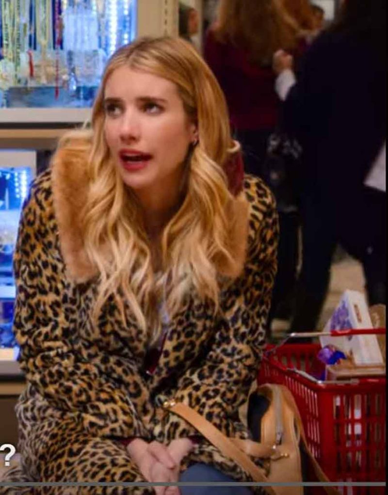 Emma Roberts Leopard Print Coat