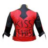 Back view of God Among Us Harley Quinn Leather Jacket