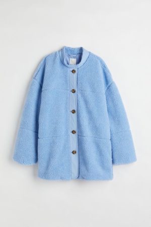 Light Blue Faux Shearling Jacket