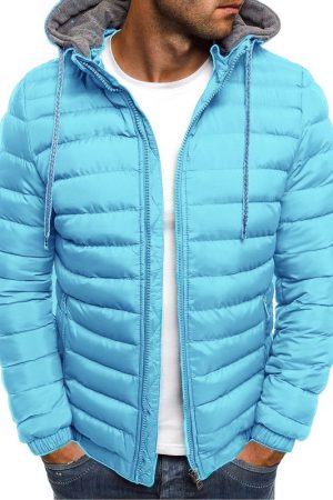 Light Blue Satin Parka Jacket