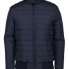 Blue Horizontal Design Puffer Jacket