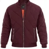 Wine red Winter Fall Padded Puffer Jacket