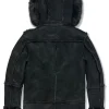 Back view of Men’s Aviator Denali Grey Fur Jacket