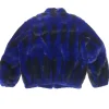 Back view of Men’s Blue Chinchilla Fur Jacket