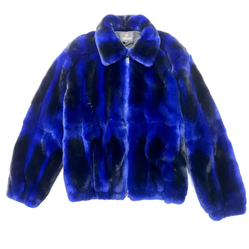 Men’s Blue Chinchilla Fur Jacket