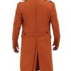 Mens Copper Brown Double Breasted Wool Coat
