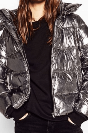 Metallic Copper Puffer Jacket