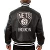 Back view of Brooklyn Nets Full Leather Jacket