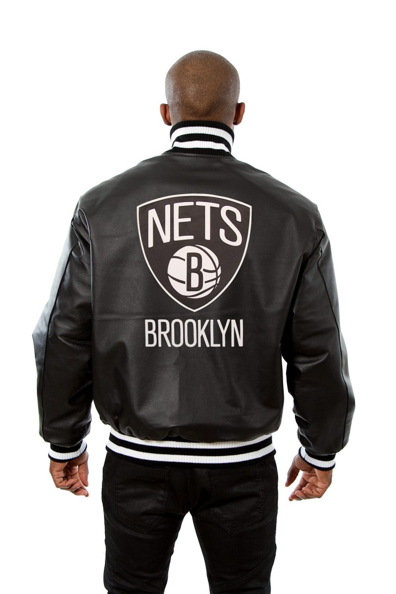 Back view of Brooklyn Nets Full Leather Jacket