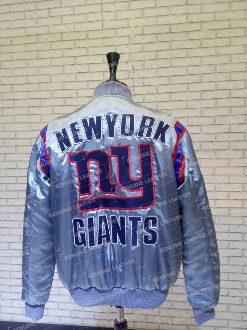 New York Giants NFL Gray Satin Jacket