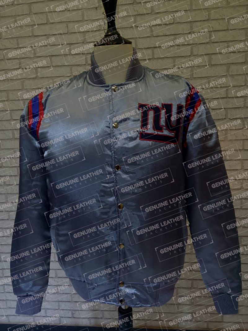 New York Giants Starter NFL Gray Satin Jacket
