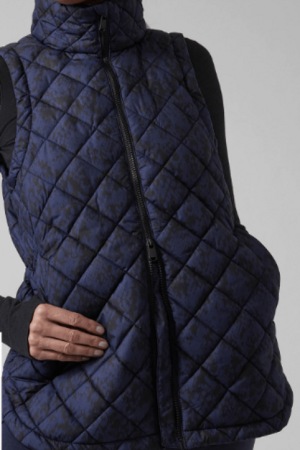 Oversized Dark Blue Quilted Vest