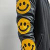 Furry Smiley Patchwork Varsity Jacket