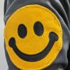 Furry Smiley Patchwork Varsity Jacket