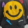Furry Smiley Patchwork Varsity Jacket