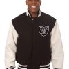 Las Vegas Raiders Two-Tone Wool and Leather Jacket