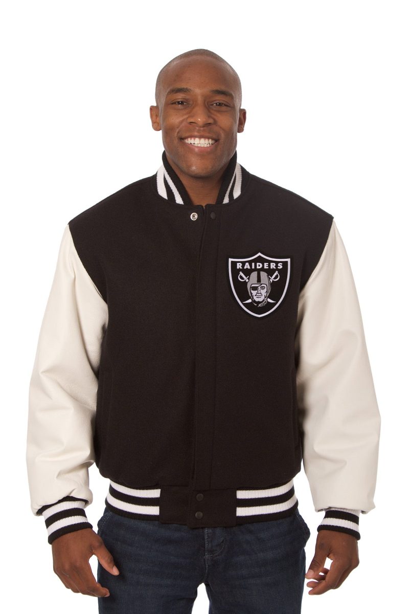 Las Vegas Raiders Two-Tone Wool and Leather Jacket