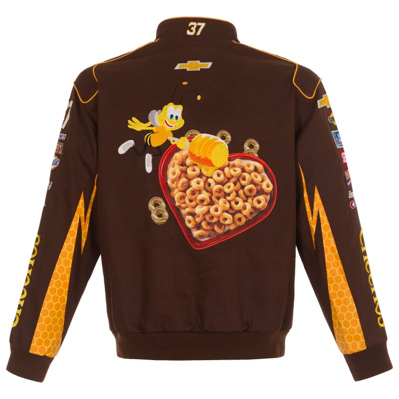 Back view of 2021 Ryan Preece Cheerios Twill Uniform Full Snap Jacket
