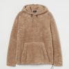 Soft Faux Shearling Beige Hoodie