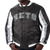 Starter Brooklyn Nets Stripe Satin Bomber Jacket