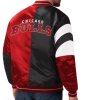 Starter Chicago Bulls Color Block Satin Bomber Jacket