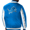 Starter Detroit Lions Blue Stripe Bomber Jacket